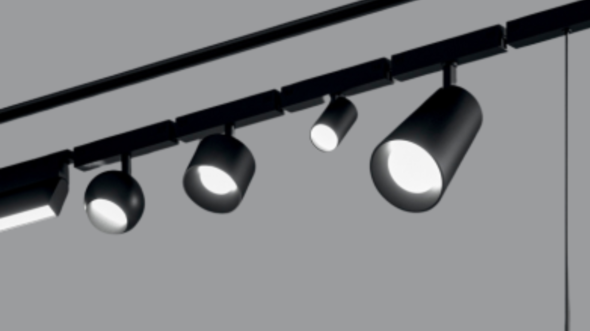 Sistema di illuminazione a binario Fan Europe nero con faretti orientabili