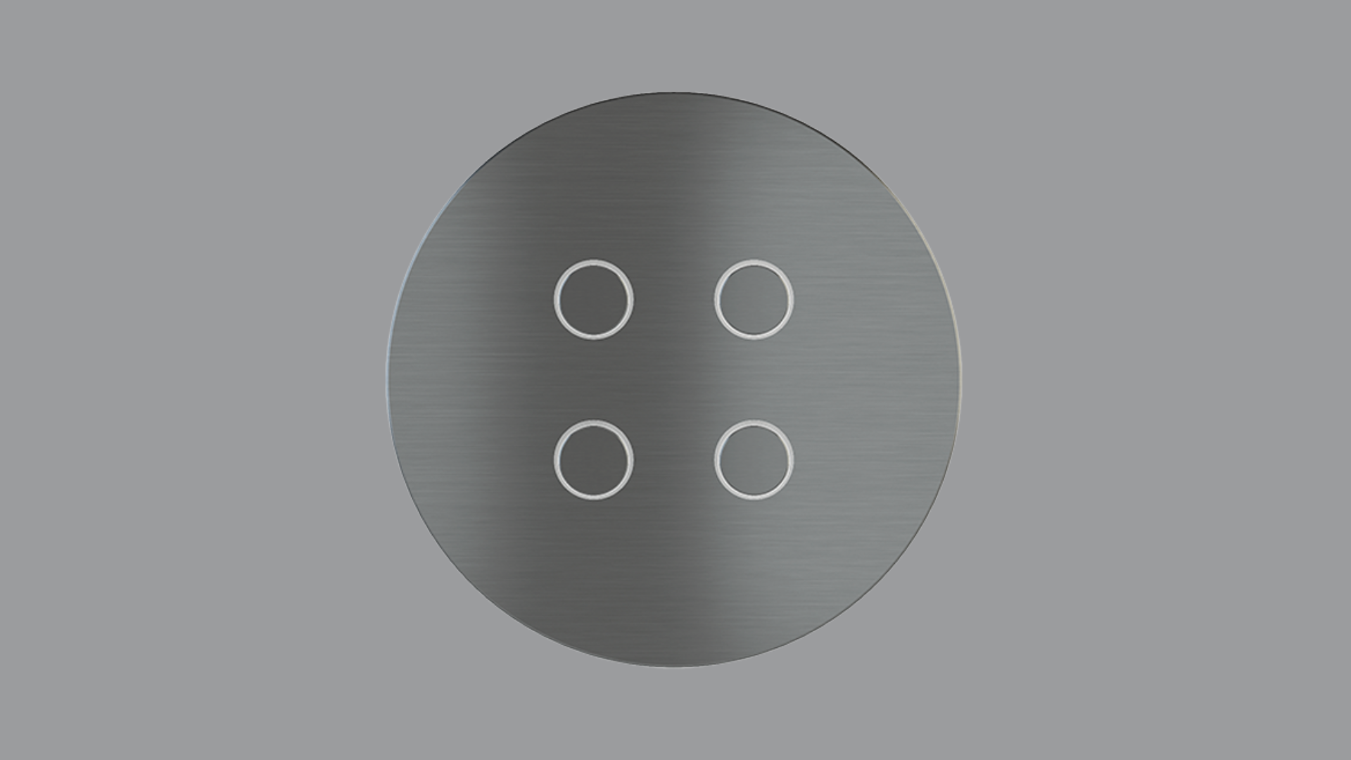 Pulsante e termostato KNX a 4 tasti con retroilluminazione LED per la gestione della domotica e del controllo temperatura.