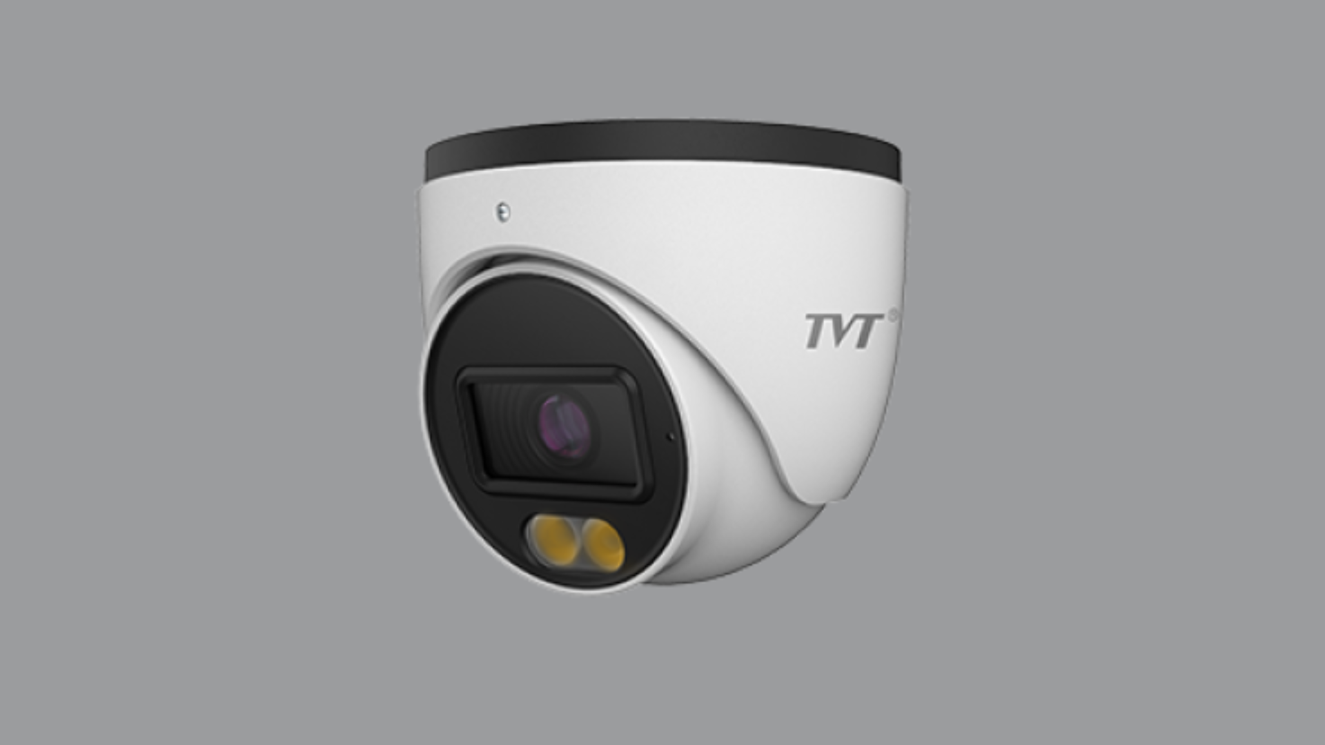 Telecamera di videosorveglianza IP Turret TVT TD-9544C4-PE/WR1 con risoluzione 4 Megapixel, tecnologia AI ISP per la resa notturna a colori, alimentazione PoE e analisi video intelligente.
