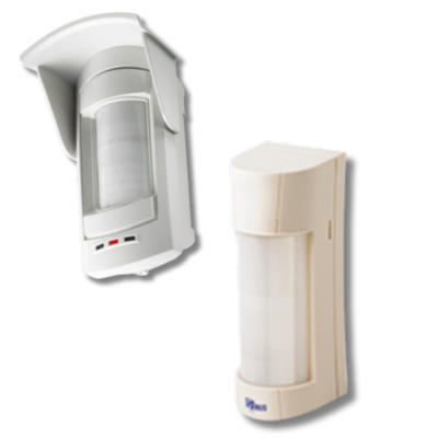 Assortimento di sensori e rilevatori da esterno AVS Electronics per la protezione perimetrale dell'impianto di allarme