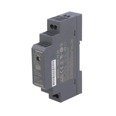 Alimentatore Mean Well Slim da barra DIN, 24V 15W. Driver AC/DC