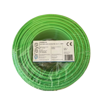 Cavo bus KNX verde 2x2x0,8mm LSZH twistato e schermato in matassa da 100 metri