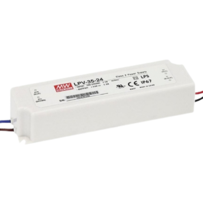 Driver alimentatore Mean Well LPV da 35W e 24VDC (Codice MW/LPV-35-24) per sistemi di illuminazione