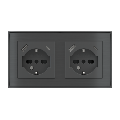 Presa elettrica italiana con modulo USB integrato, serie Ekinex 20venti