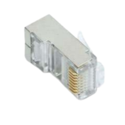 Spina di rete mod. 8/8 schermata per fili rigidi, categoria 5e